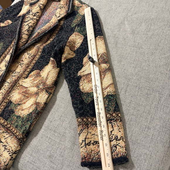 Vintage Painted Pony Tapestry Floral Script Blazer Jacket Women Size 3 XL* USA - Picture 4 of 9